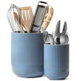 thumbnail image 1 of LE TAUCI 2-Pack Utensil Holders, 7.3"+5.4" Ceramic Crocks for Kitchen Storage, Dusty Blue Kitchen Utensil Holders, 1 of 8