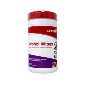 Leader Alcohol Wipes 70 Percent Isopropyl Alcohol First Aid Antiseptic 40 Count