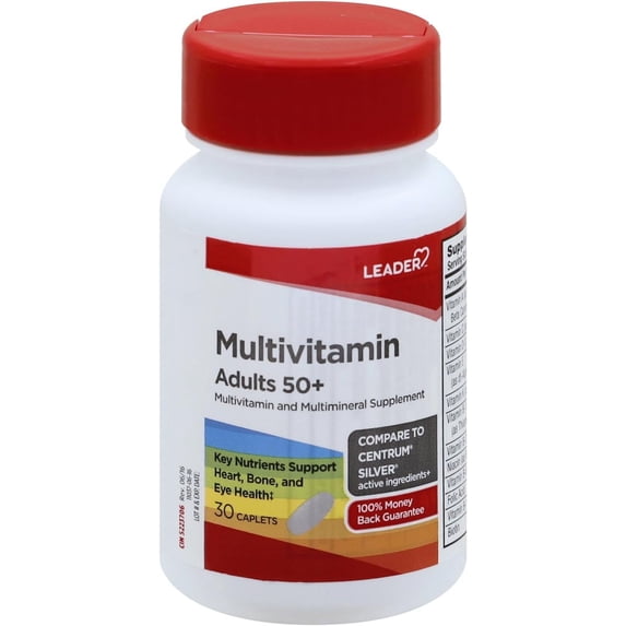 LEADER Multivitamin Adult 50+ Caplets 30 ct Pack of 1