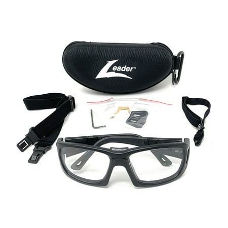 LEADER ProX Sport Goggles Package Matte Black ASTM Basketball Soccer Medium