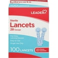 thumbnail image 1 of LEADER Sterile Lancets, Ultra Thin 28 Gauge, Single Use, Universal Designed for Diabetic Blood Glucose Testing, 100 Count Per Box Lancets, 1-Box, 1 of 5