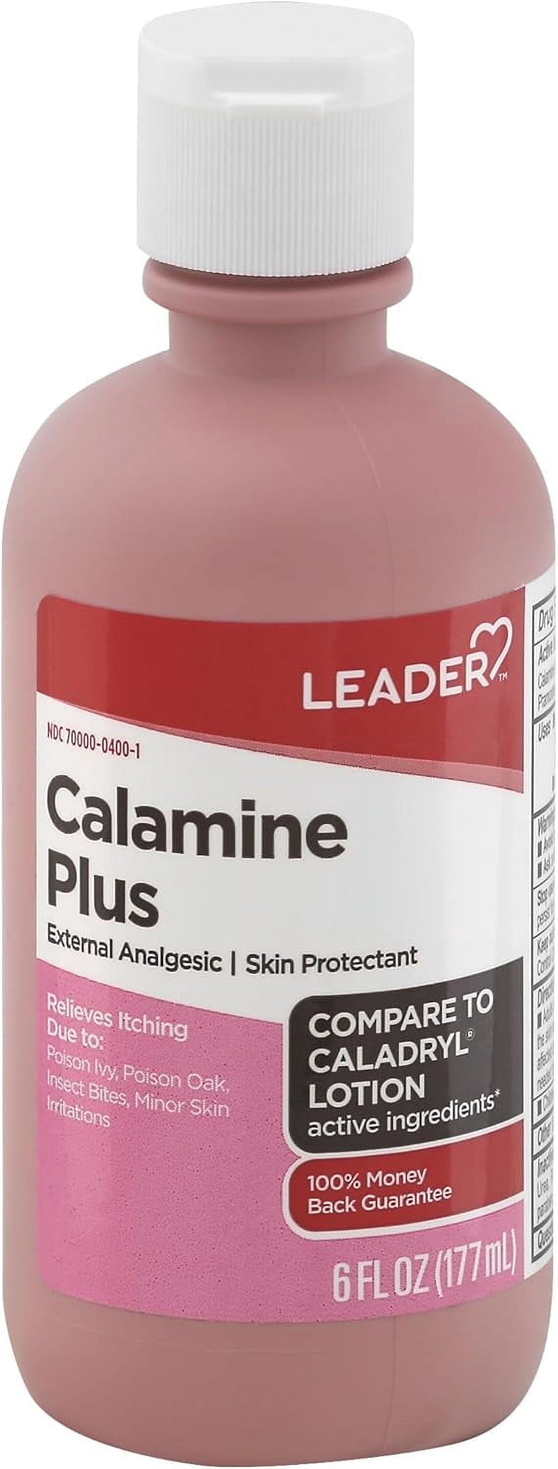 LEADER Calamine Plus Anti-Itch Lotion, Skin Protectant Lotion for Fast-Acting Itch Relief, Poison Ivy, Insect Bites, Minor Skin Irritations, 6 FL OZ