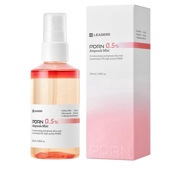 LEADERS PDRN 0.5% Ampoule Mist – Anti-Aging & Youthful Skin, Face Mist with Nourishing Oils for Wrinkle Care, Elasticity, Hydration & Moisture - 100ml