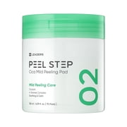 LEADERS PEEL STEP Cica Mild Peeling Pad - Soothing & Exfoliating Face Pads for Sensitive Skin with Tea Tree & Cicatoin, Gently Calms & Relieves Irritated Skin, Hydrating Daily Facial Pad 70 Pads
