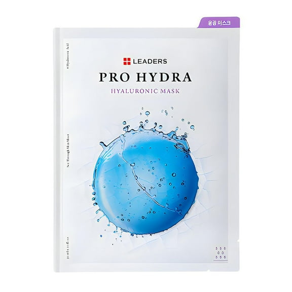 LEADERS Pro Hydra Hyaluronic Mask Hydration Mask for Dry & Rough Skin | Supports Moisture Barrier & Retention | High-Moisture Easy Peel Pouch - 10 Sheets