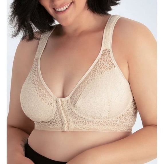 LEADING LADY Whisper Nude Nora Powermesh Posture Bra, US 44DD, UK 44DD, NWOT