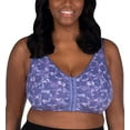 thumbnail image 1 of LEADING LADY Women's Cotton Front-Closure Leisure Bra, Lavender Floral Camo, 34F/G/H, 1 of 2
