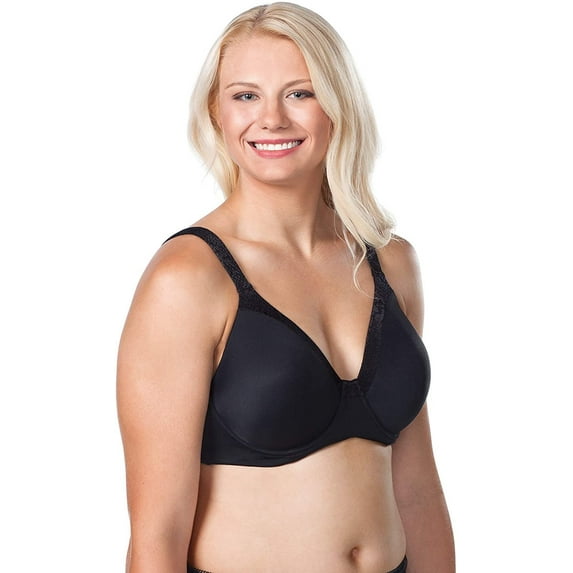 LEADING LADY Women's Luxe Body Wirefree T-Shirt Bra Bra, Black, 34DD