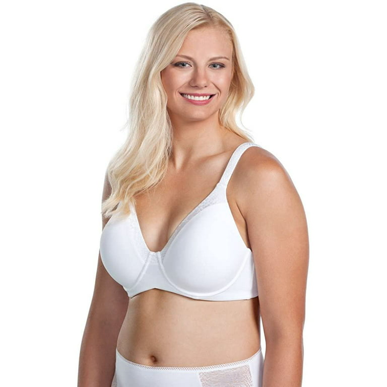 LEADING LADY Women's Luxe Body Wirefree T-Shirt Bra Bra, Bright White, 34G