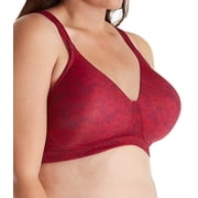 LEADING LADY Women's Molded Padded Seamless Wirefree Bra Bra, Ruby Pink Floral, 50G