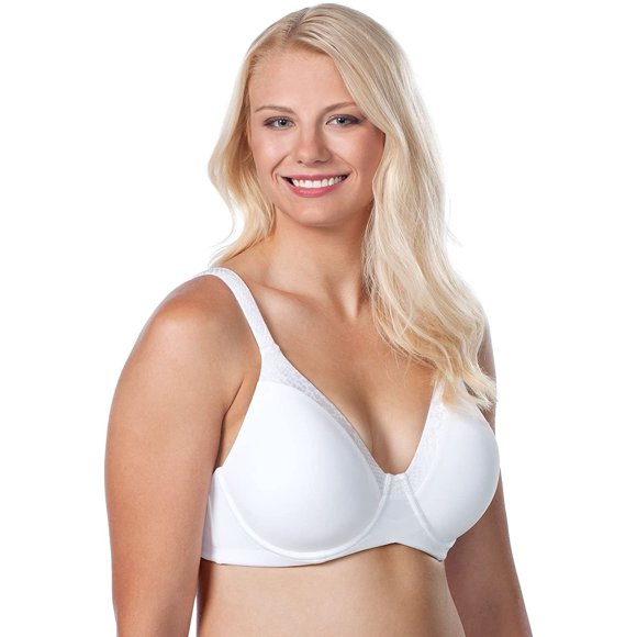 LEADING LADY Women's Plus-Size Plus Size Luxe Body T-Shirt Bra with Underwire Support Bra, White, 48A