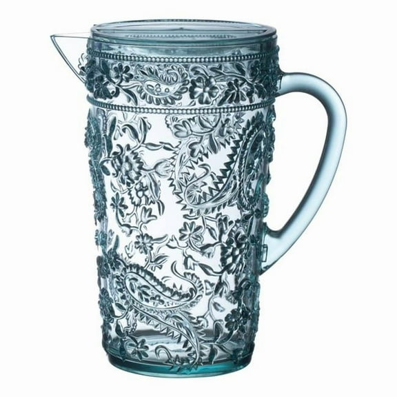 LEADINGWARE GROUP AC-1016TS Paisley Pitcher 80 oz. Turquoise