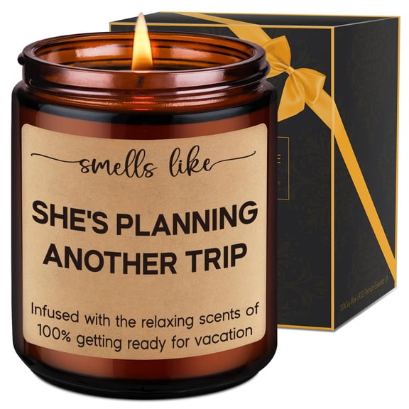 LEADO Candle, Travel Gifts for Women, Gifts for Cool Ideas for People Who Travel, Girls Trip - Funny Birthday, Valentines, Traveling Presents for Travelers Women, Mom, Couple, Friend, Her Y114