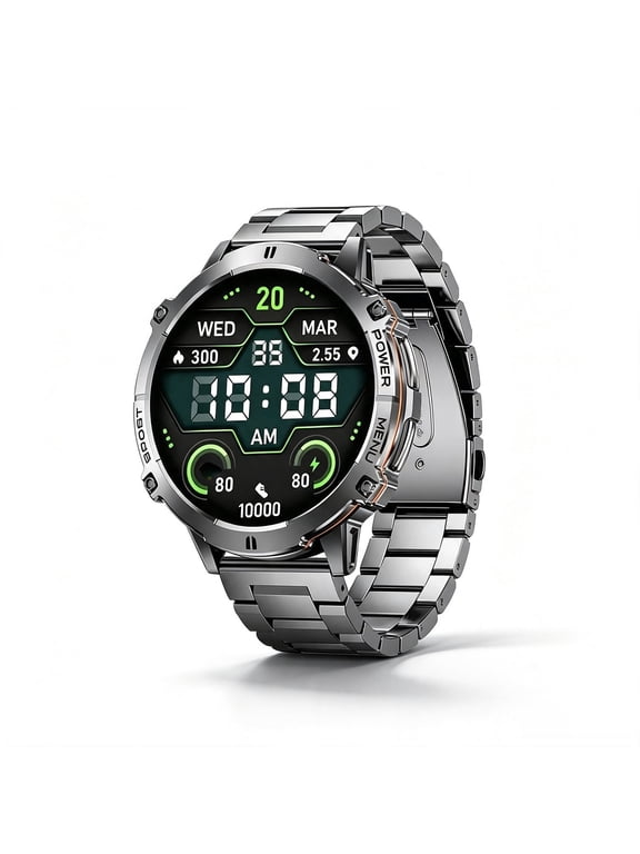 X3 Rugged Men Smart Watch, 1000mAh Battery, AMOLED Display, Compass Altimeter Barometer, Black
