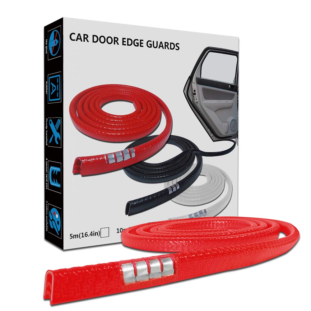 LEADTOPS Car Door Edge Guards, 16.4FT 5M U Shape Moulding Rubber Edge Trim Car Door Protector
