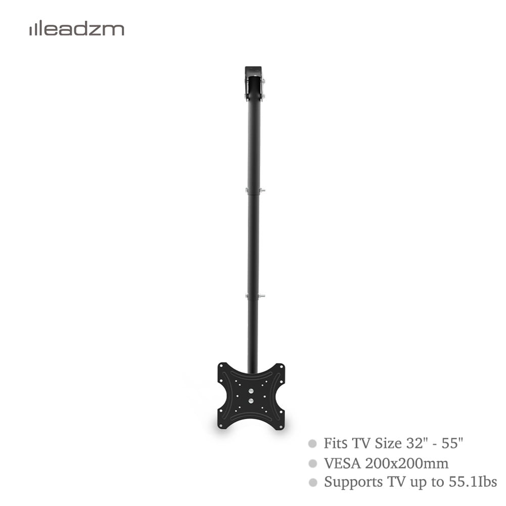 LEADZM TMC7004 Ceiling Mount TV Wall Bracket Roof Rack Pole Retractable For 32"55" Flat Screen