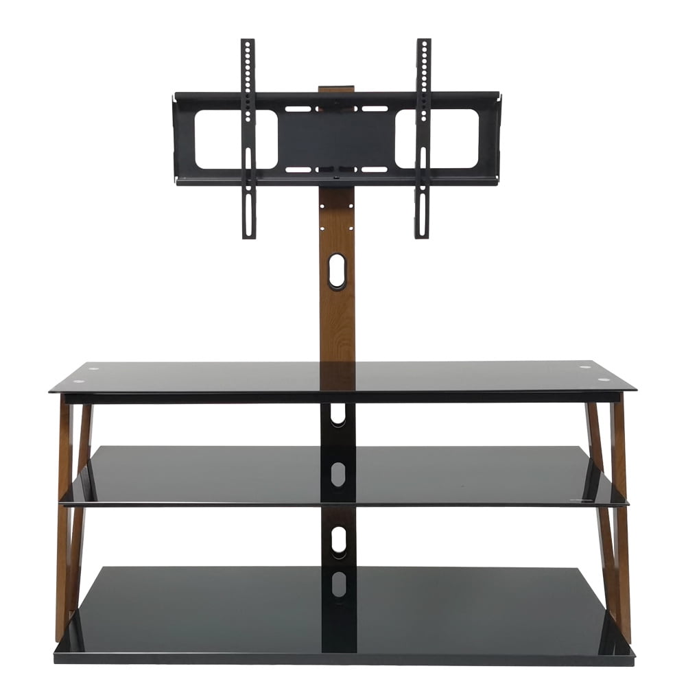 LEADZM TSG007 3265" Corner Floor TV Stand with Swivel Bracket 3Tier