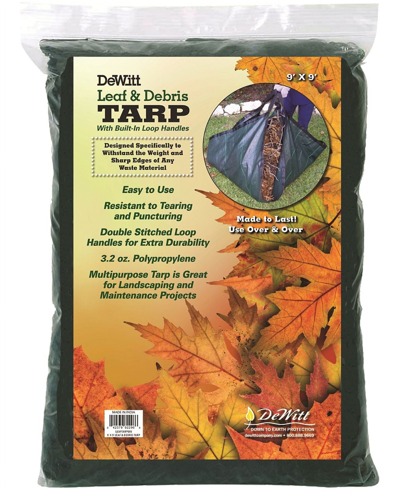 LEAF & DEBRIS TARP WITH BUILT IN LOOP HANDLES(Pack of 1)