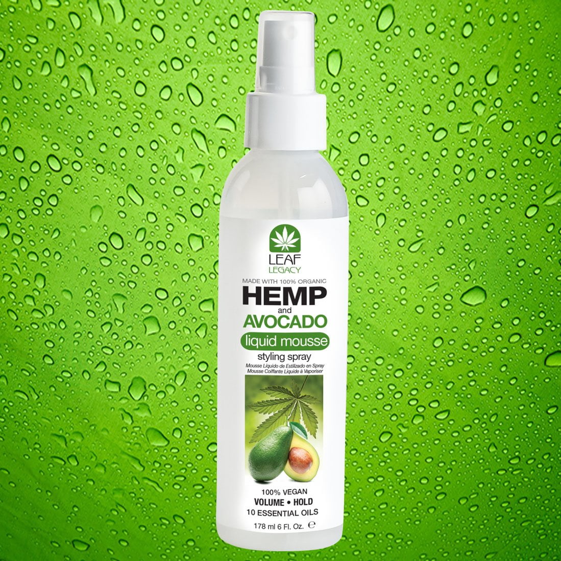 FANTASIA LEAF LEGACY Hemp & Avocado Liquid Mousse Styling Spray (6oz) FANTASIA LEAF LEGACY Hemp & Avocado Liquid Mousse Styling Spray (6oz)
