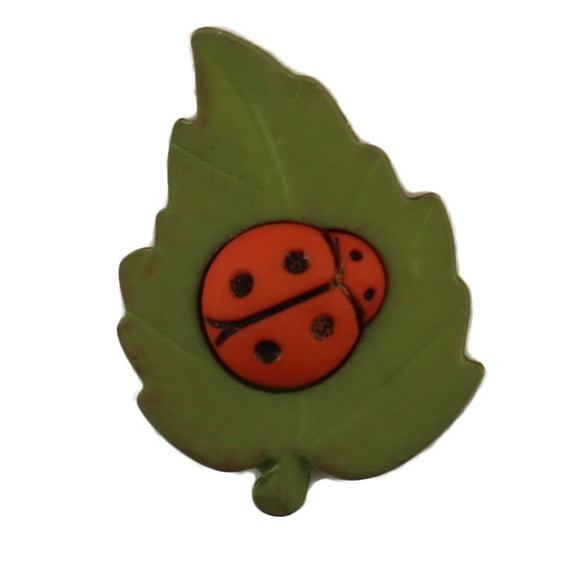 LEAF WITH LADYBUG - 100 BUTTONS