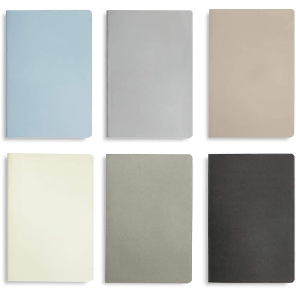 LEAFAX 6 Pack Composition Notebook A5 Ruled/Lined Notebook 8.2x5.5, Premium Thick Paper for Lined Journal, Total 240 Sheets/480 Pages