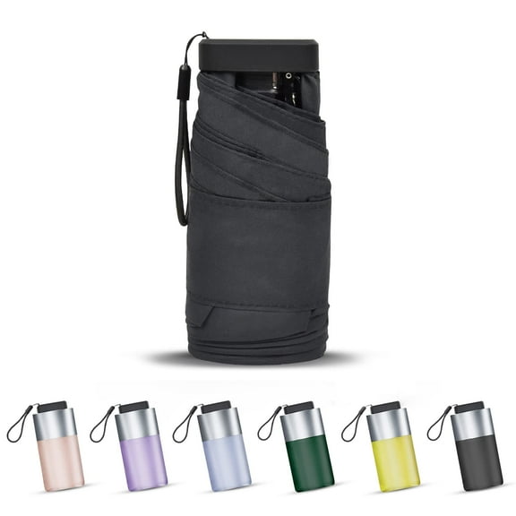 LEAGERA Mini Umbrella For Purse - Black Small Travel Umbrella Compact, Portable Light Backpack Umbrella's for Rain&Sun, Not wet Nano Cloth, Women