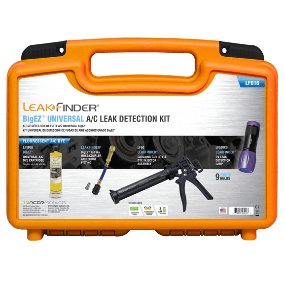LEAKFINDER LF016 BIGEZ Air Conditioning Refrigerant Leak Detection Dye Kit - 8oz