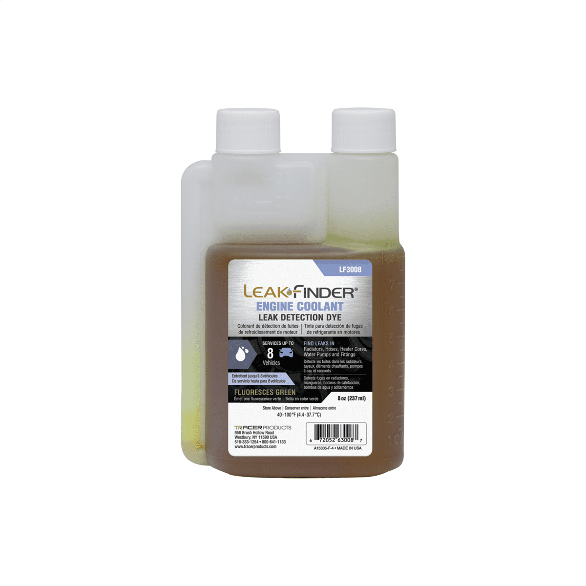 LEAKFINDER LF3008 Automotive Engine Coolant Leak Detection Dye, Services Radiators, Hoses