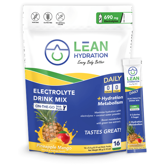 LEAN Hydration Daily Electrolyte Drink Mix 16 Servings