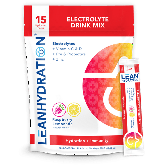 LEAN Hydration Natural Immunity Electrolyte Drink Mix 15 Servings