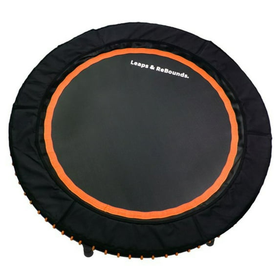 LEAPS & REBOUNDS 40" Mini Fitness Trampoline & Rebounder for Adults, Orange