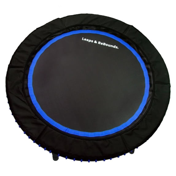 LEAPS & REBOUNDS 48" Mini Fitness Trampoline & Rebounder for Adults, Blue