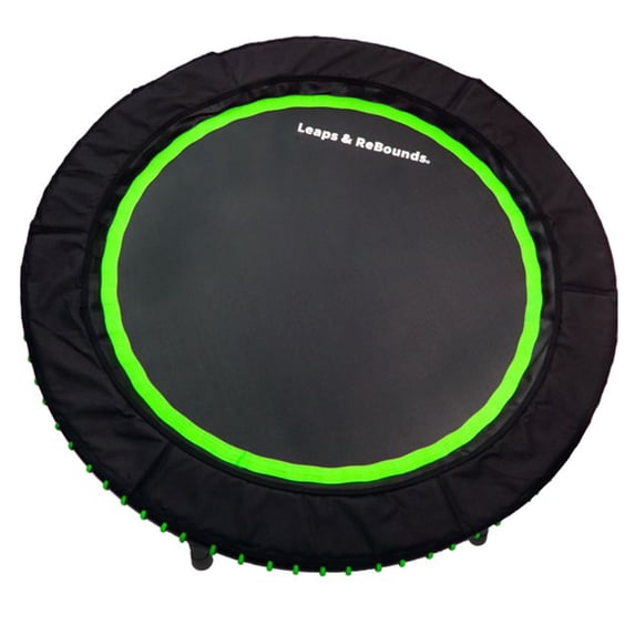 LEAPS & REBOUNDS 48" Mini Fitness Trampoline & Rebounder for Adults, Green