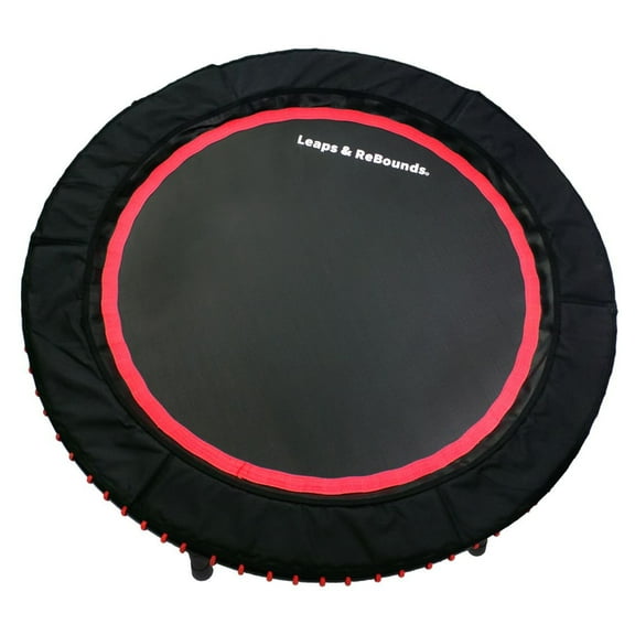 LEAPS & REBOUNDS 48" Mini Fitness Trampoline & Rebounder for Adults, Red