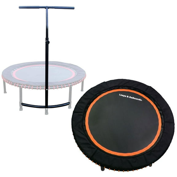 LEAPS & REBOUNDS 48" Stability Bar with 48" Fitness Trampoline, Orange