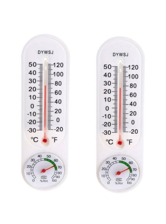 LEAQU 2Pcs/Set Wall Thermometer Indoor Outdoor Hang Garden Greenhouse House Office Room Heating