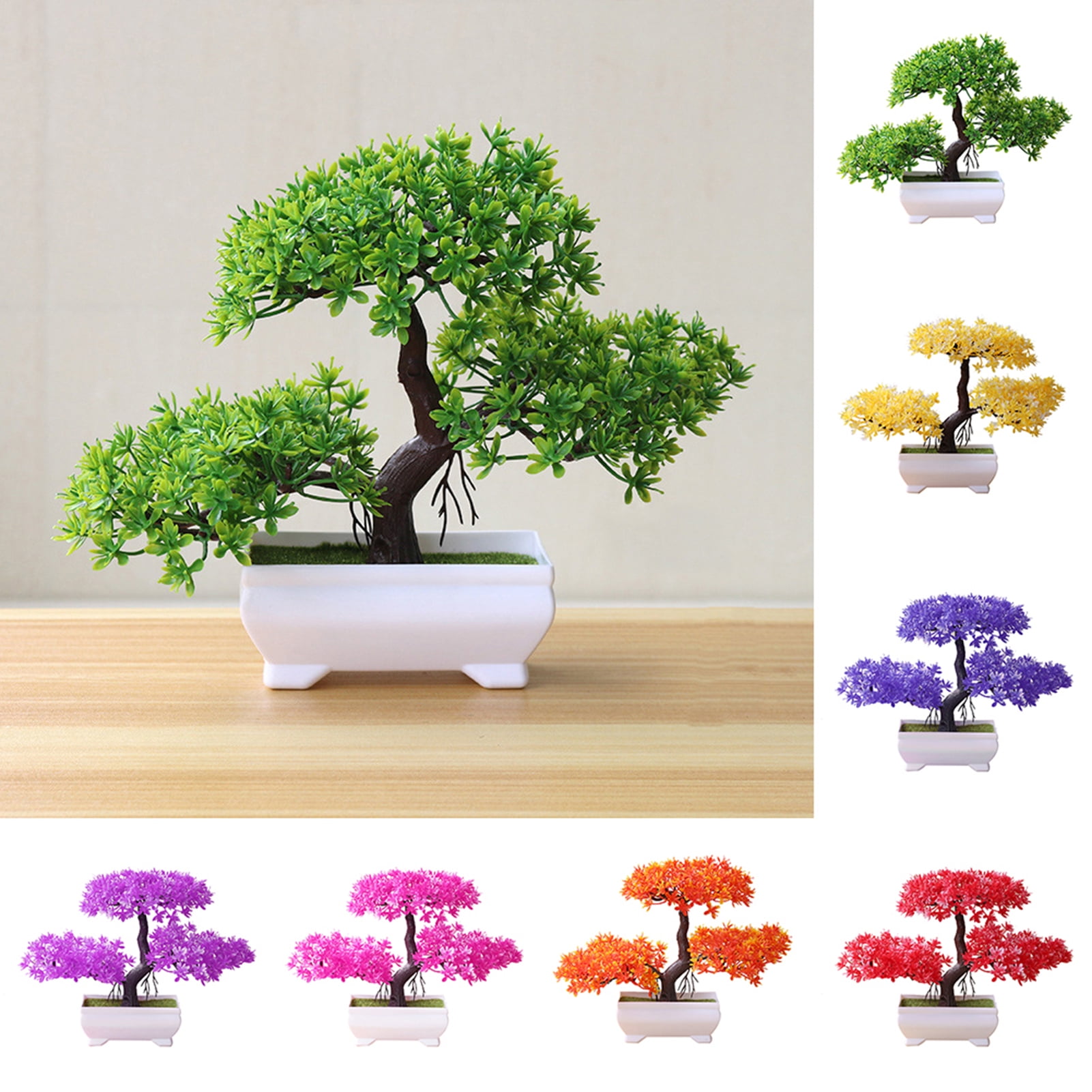 LEAQU Artificial Bonsai Tree-Fake Plant in Pot Artificial Plants ...
