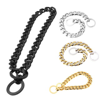 Mgaxyff 3 Sizes New Gold/Black Metal Snake Chain Twisted Necklace Pet Dog  Show Training Choker Collars ,Dog Choke Collar, Dog Choke Chain