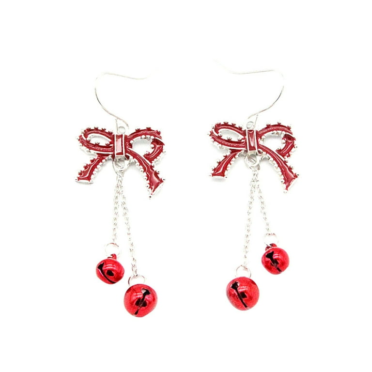 LEAQU Fashion Women Bowknot Bell Chain Dangle Drop Hook Earrings