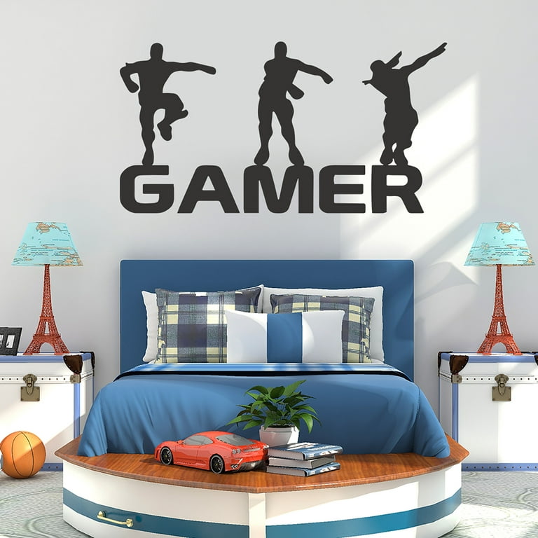LEAQU Gamer Wall Sticker Boy with Game Controller Wall Decals, Creative  Waterproof Self-Adhesive Video Game Wall Posters Gaming Wallpaper Home  Decor