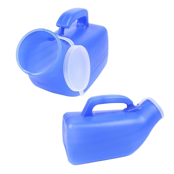 LEAQU Spill-Proof Urinal for Men - 40oz/1200ml Portable Male Urinal with Leakproof Cap, Reusable Bedside Urine Bottle for Elderly, Bedridden, Travel & Home Care (Blue)