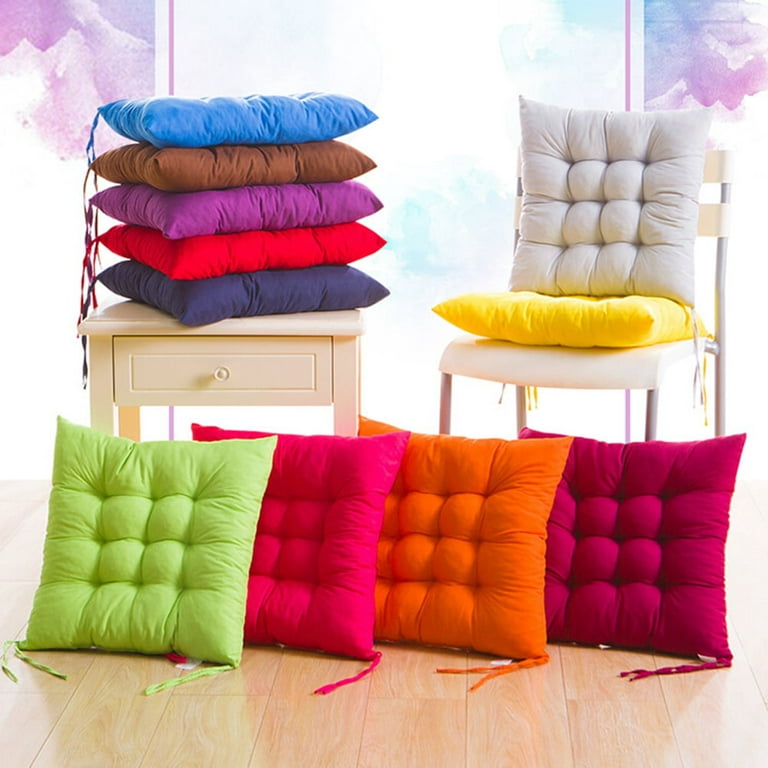Square Large Chair Cushion Solid Color Seat Cushions with Straps Home Decor  Soft Warm Floor Cushion Office Chair Cushion 40x40CM - AliExpress