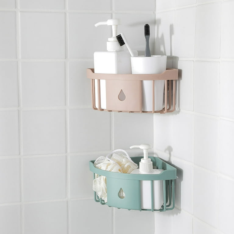 Bathroom Shelf Shower Corner Wall Mount Shampoo Storage Holder With Suction  Cup No Drilling Kitchen Storage Bathroom Accessories