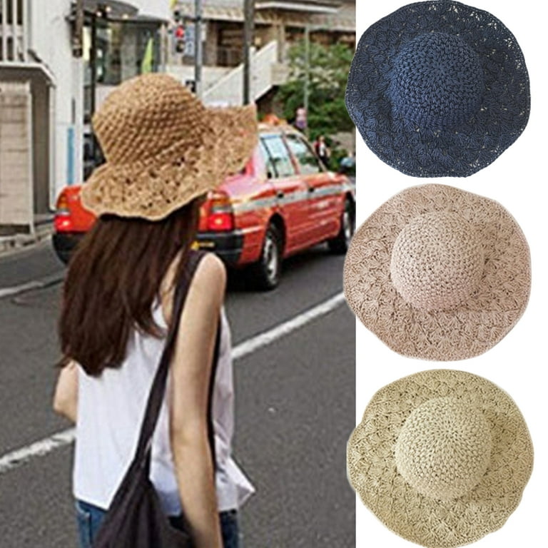LEAQU Sun Hats for Women, Wide Brim Sunscreen Hat Cap Beach Sunhat