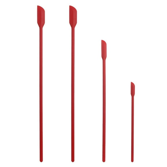 LEARNEV 4 Pcs Mini Silicone Spatulas, Spatulas Makeup Scraper for Cosmetics, Reusable Small Thin Spatula Tiny Spoon Set, Bottle Scraper for Kitchen Food Beauty Make Up