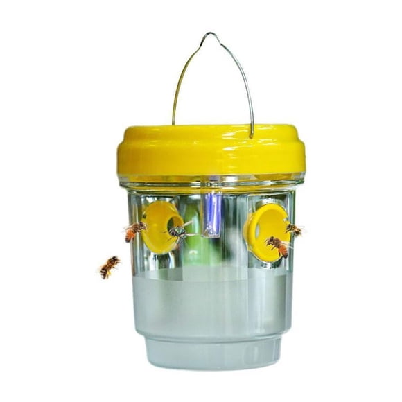 LEARNEVE Wasp Traps Outdoor Hanging, Solar Powered Bee Traps For Outside Bee Ca-50005BK