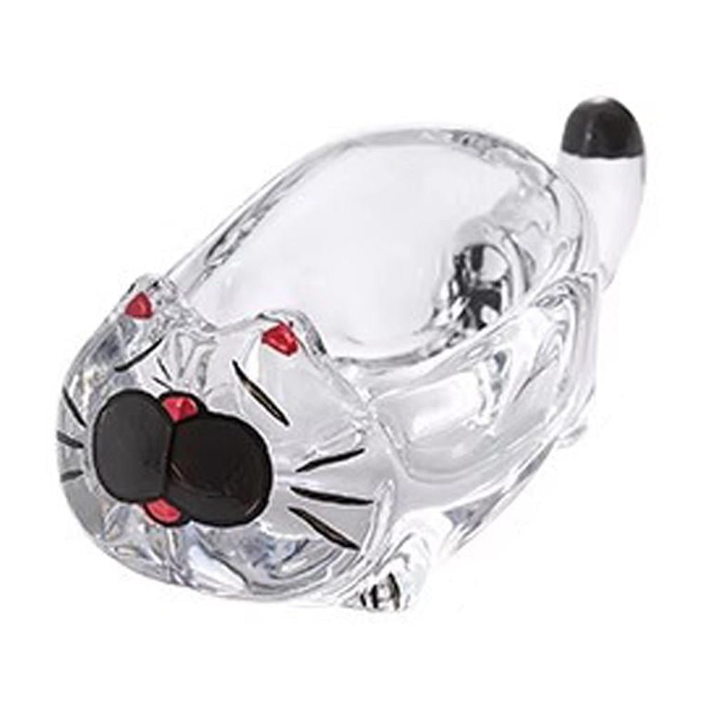 LEARNEVER Cute Cat Crystal Glass Seasoning and Dipping Dish