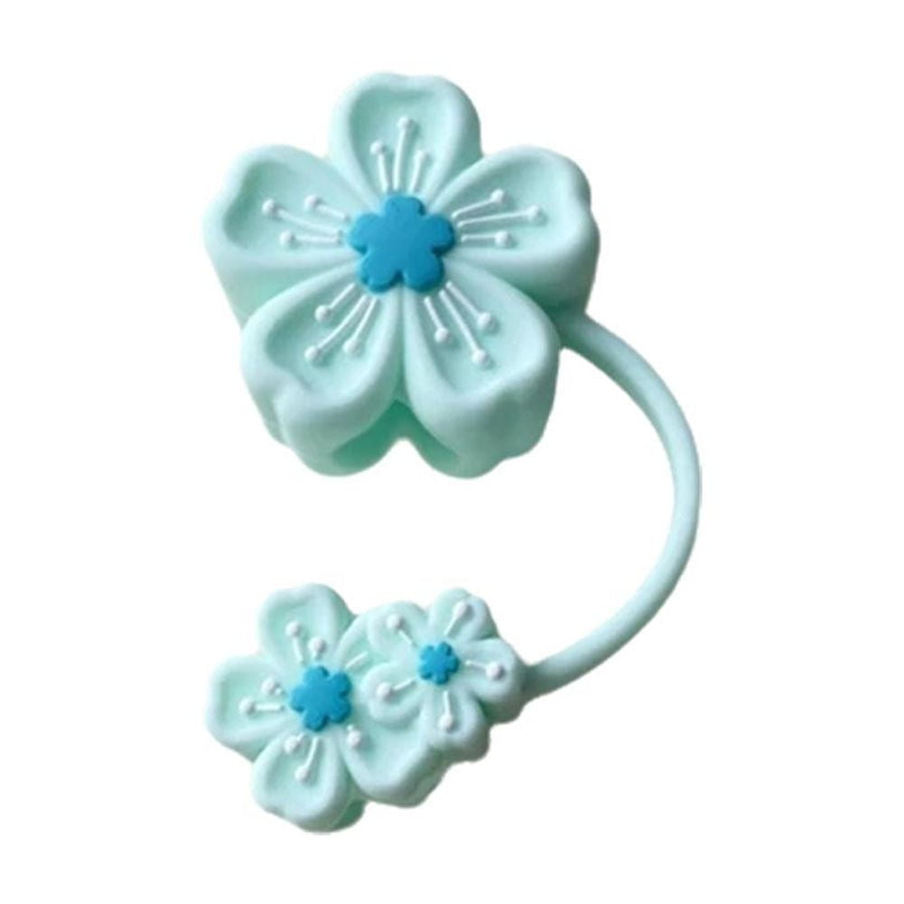 LEARNEVER Flower Straw Toppers Whale Cat For Cup Fitting Silicone Dust