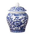 LEARNEVER Portable Tea Jar Sealed Jar Blue and White Porcelain Moisture