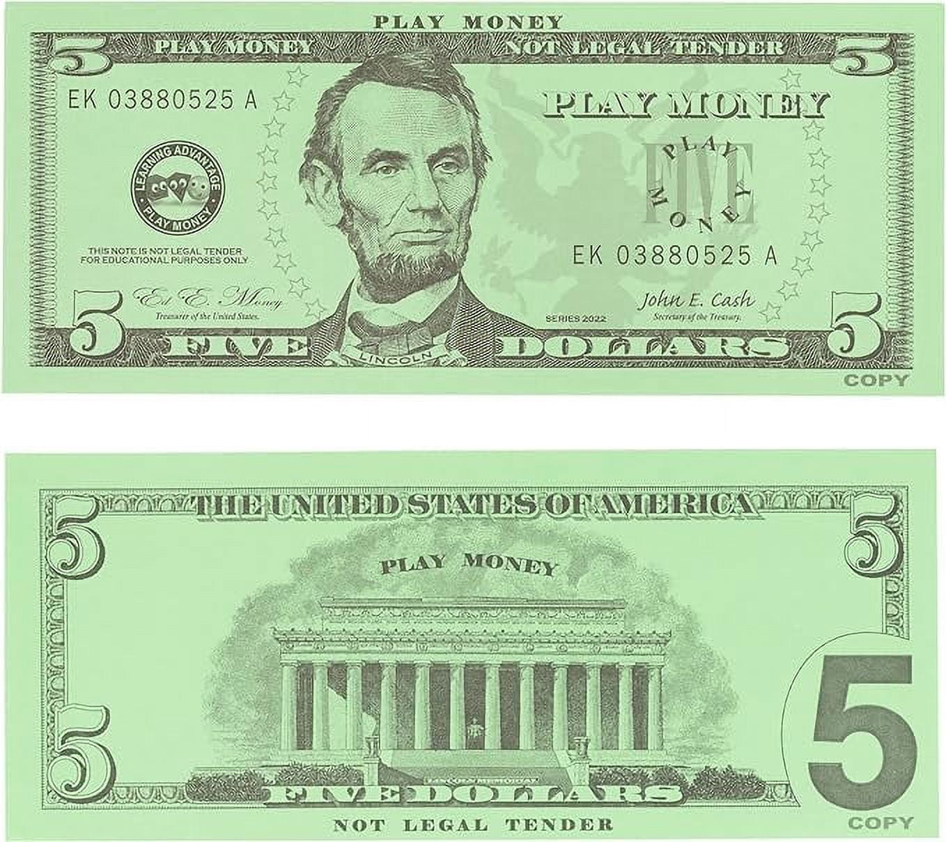 Learning Advantage One Dollar Play Bills - Set of 100 $1 Paper Bills 